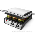 4 Slice Stainless Steel Electric Contact Grill Opens 180 Degrees with Adjustable Temperature Panini Press Grill